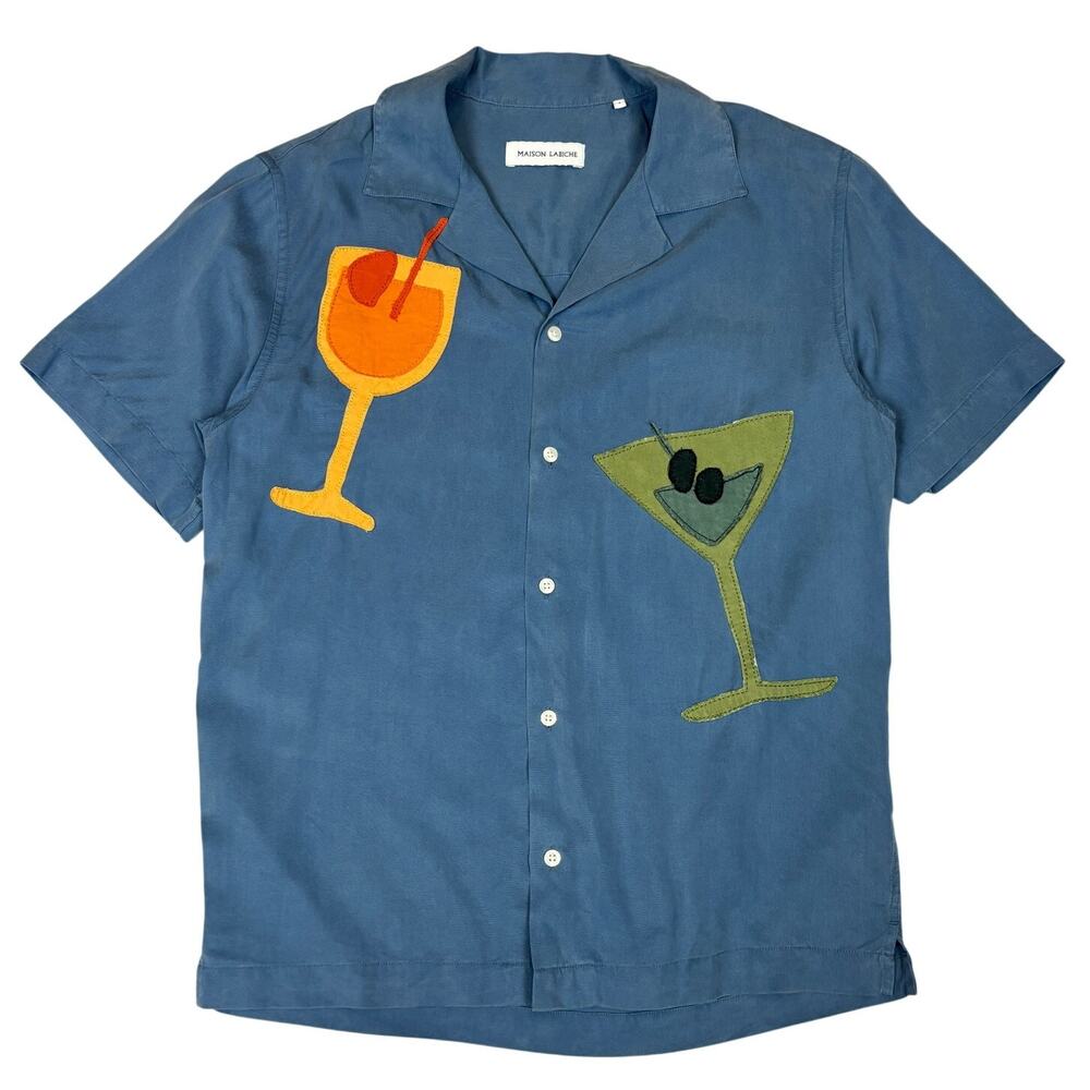 Maison Labiche La Chemise Tchin Morney Button Up Shirt Camp Collar Men's Small